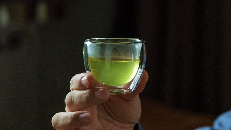 刻音、特選深蒸し茶(50g)、 ダブルウォールグラス  セット